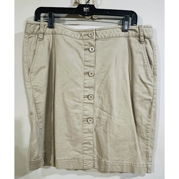Canyon River Blues Dresses & Skirts - Canyon River Blues Womens Tan Mini Skirt 14 Slash Pockets Button Front